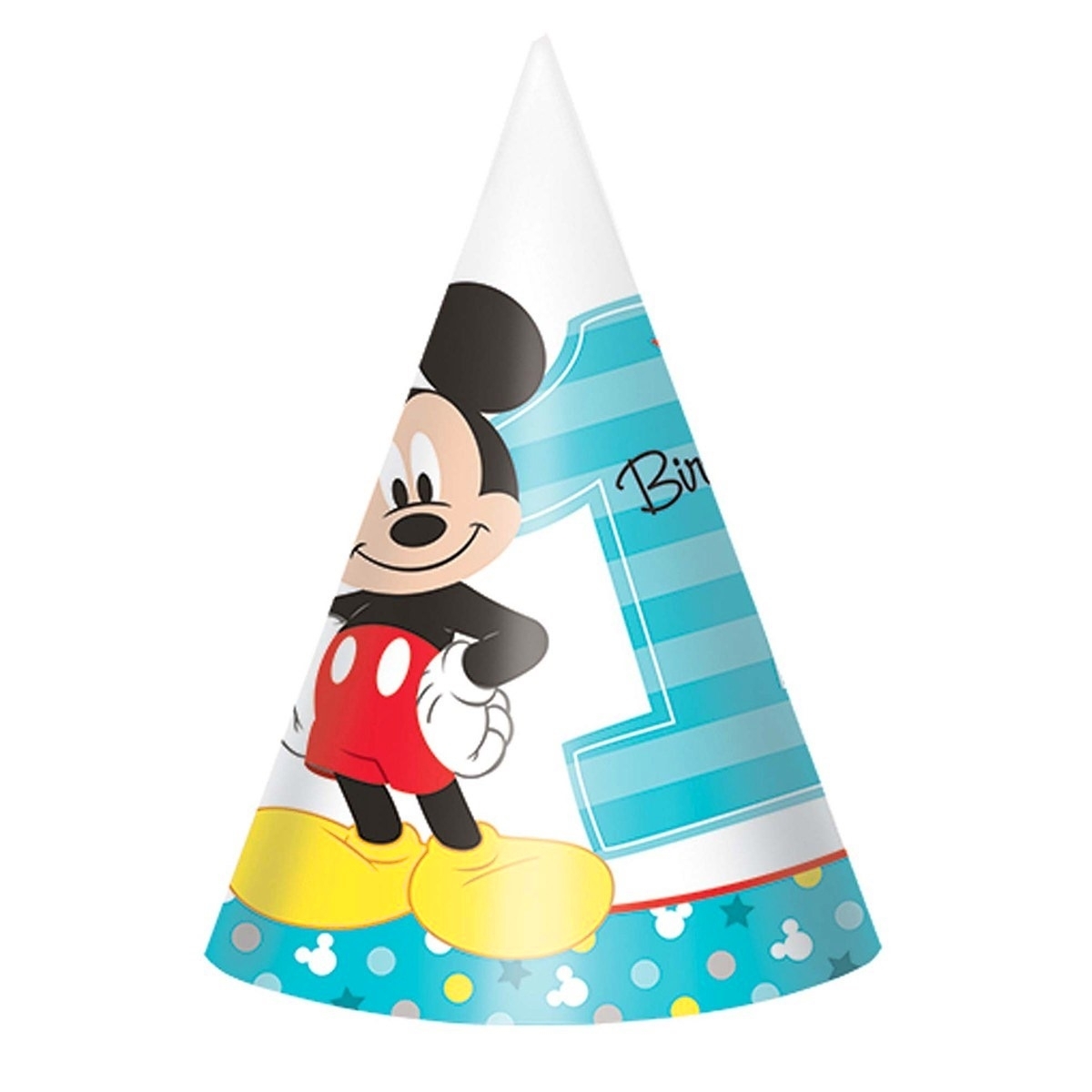Mickey Mouse Fun To Be One Party Hats (Pack of 8)