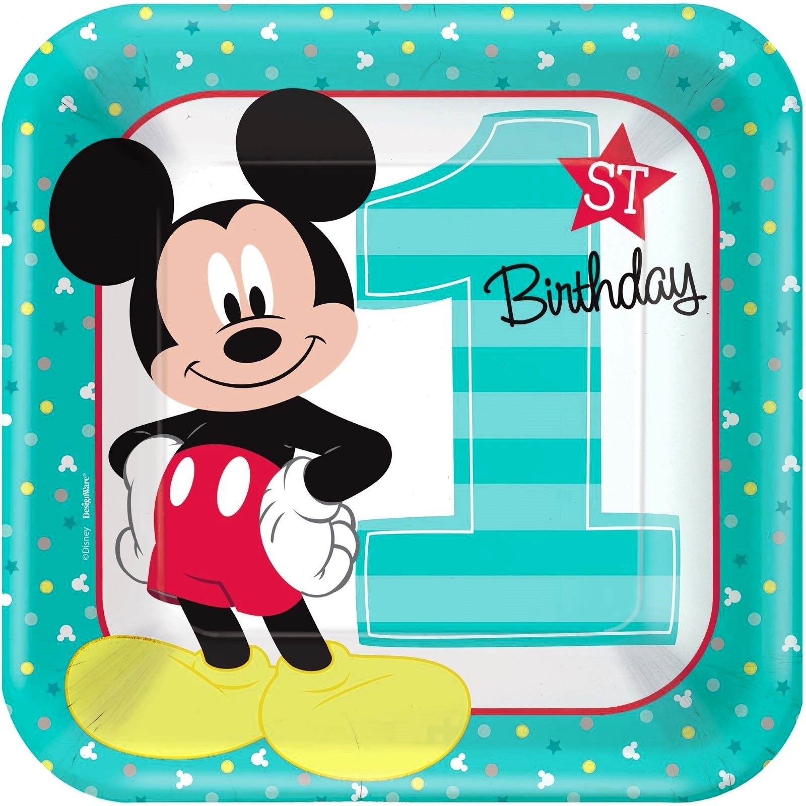 Mickey Mouse Fun To Be One Large Paper Plates (Pack of 8)