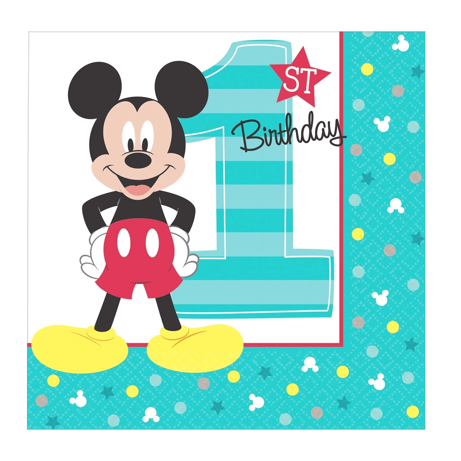 Mickey Mouse Fun To Be One Small Napkins / Serviettes (Pack of 16)