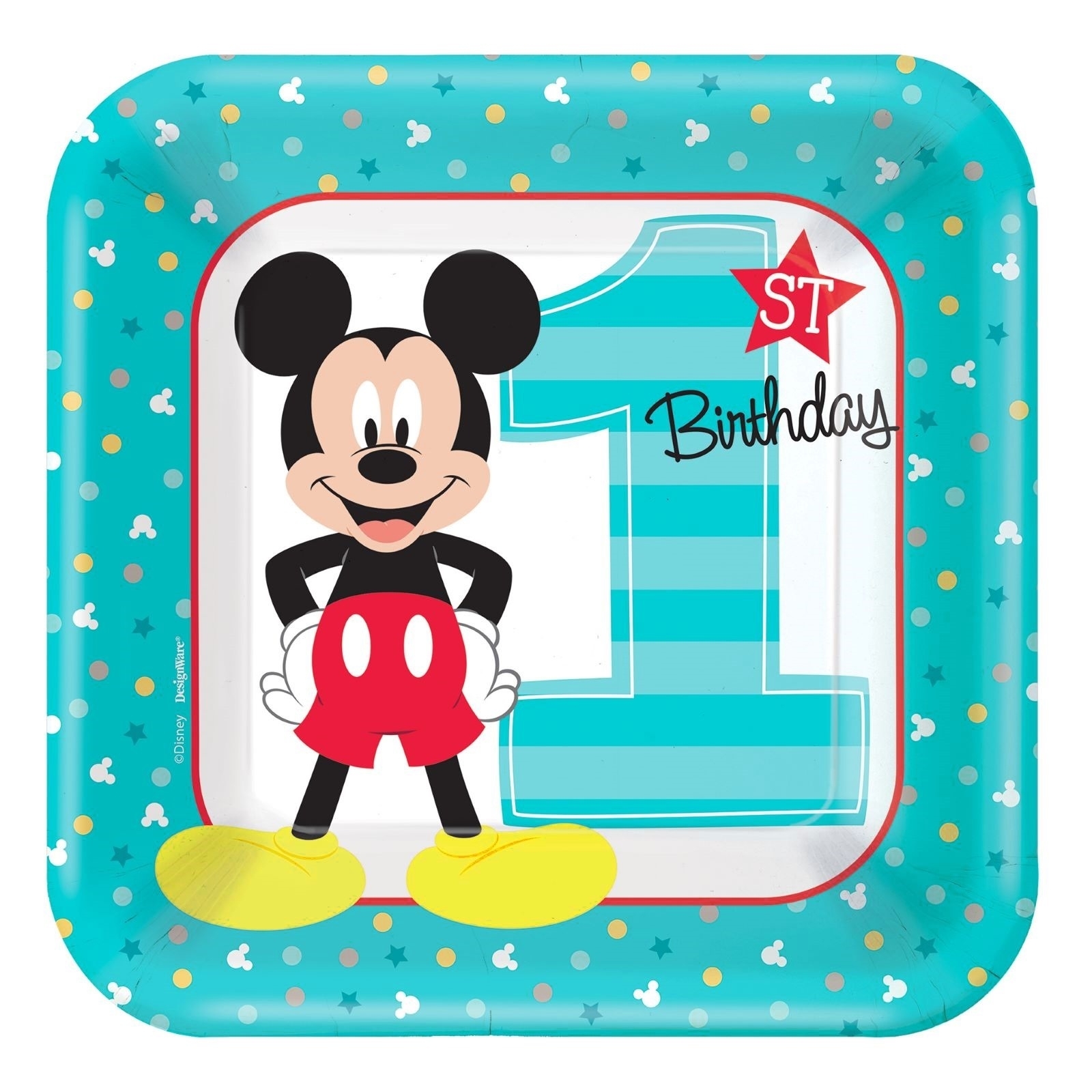 Mickey Mouse Fun To Be One Small Paper Plates (Pack of 8)