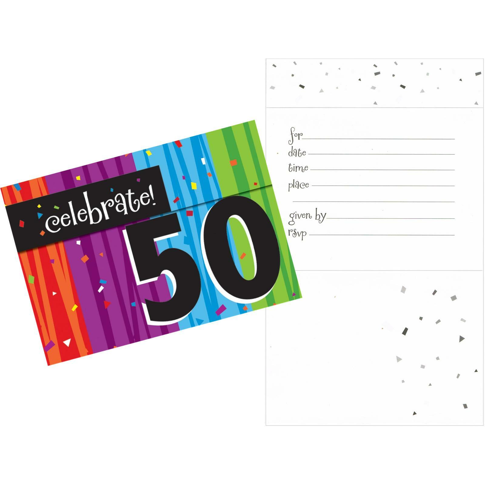 Milestone Celebrations 50th Birthday Party Invitations (Pack of 8)