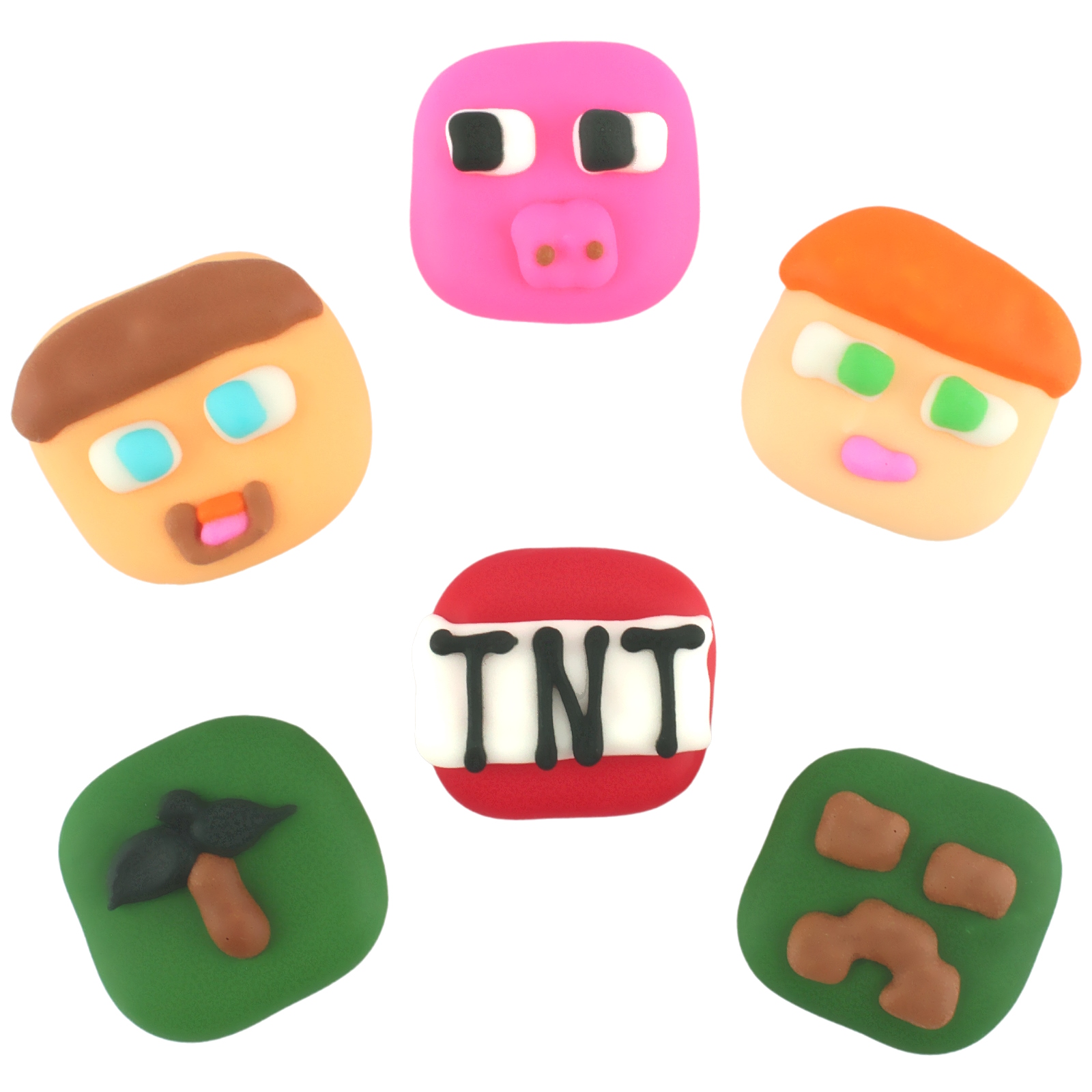 Minecraft Edible Sugar Cupcake Decorations (Pack of 6)