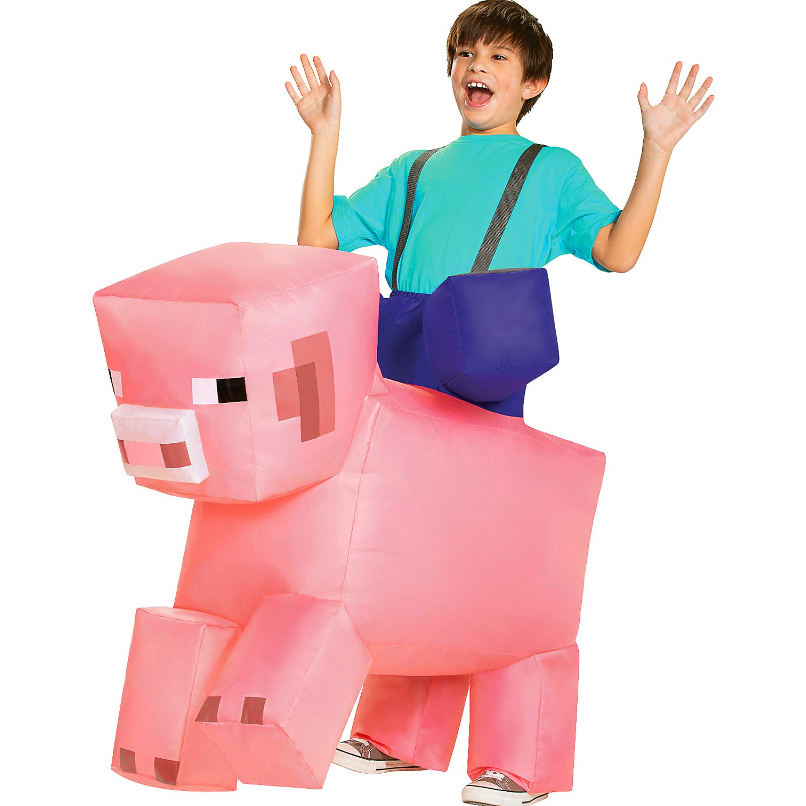 Minecraft Pig Ride On Inflatable Kids Costume 