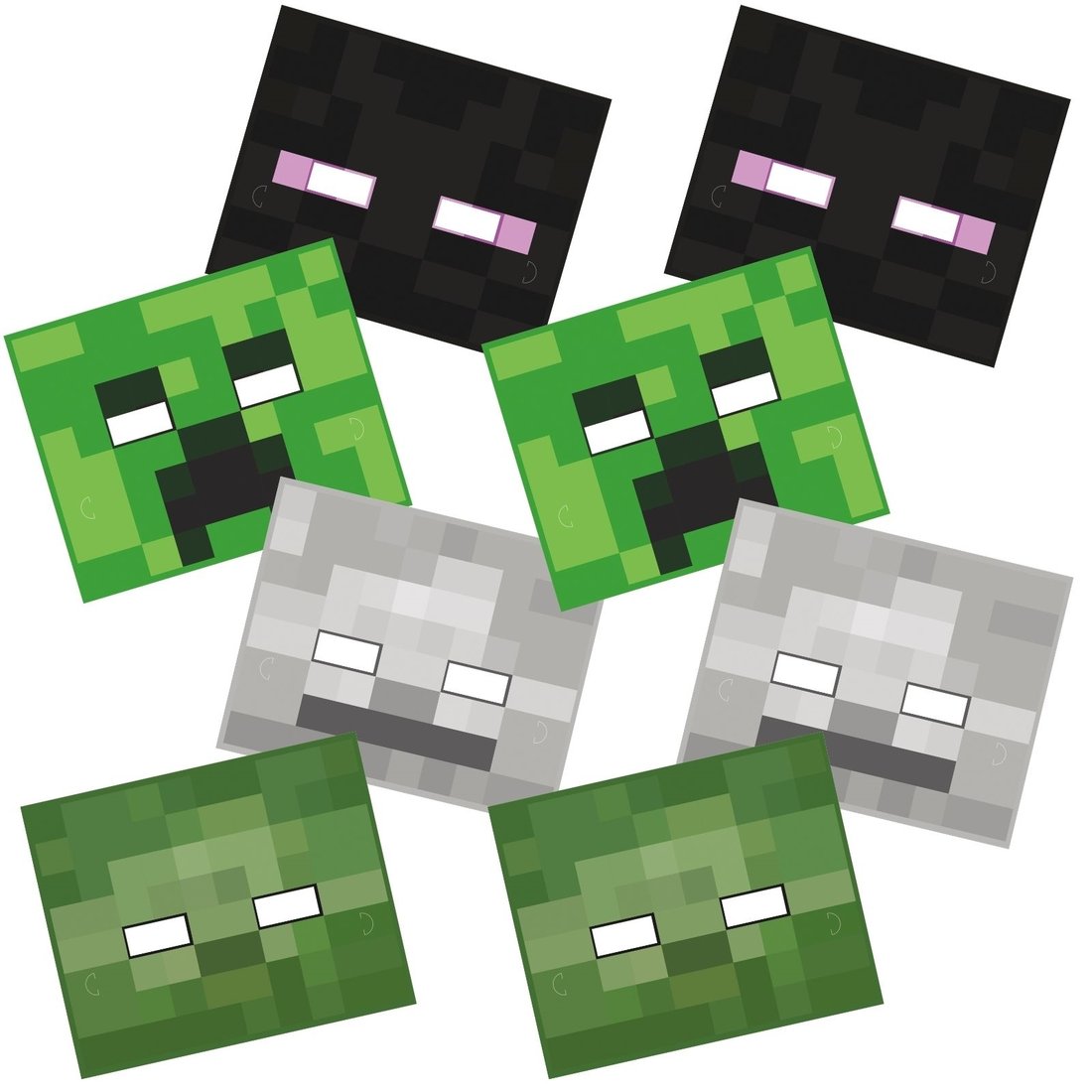 Minecraft Cardboard Mask Minecraft Party Masks (Pack of 8) | Minecraft | Boys and Girls Birthday ...