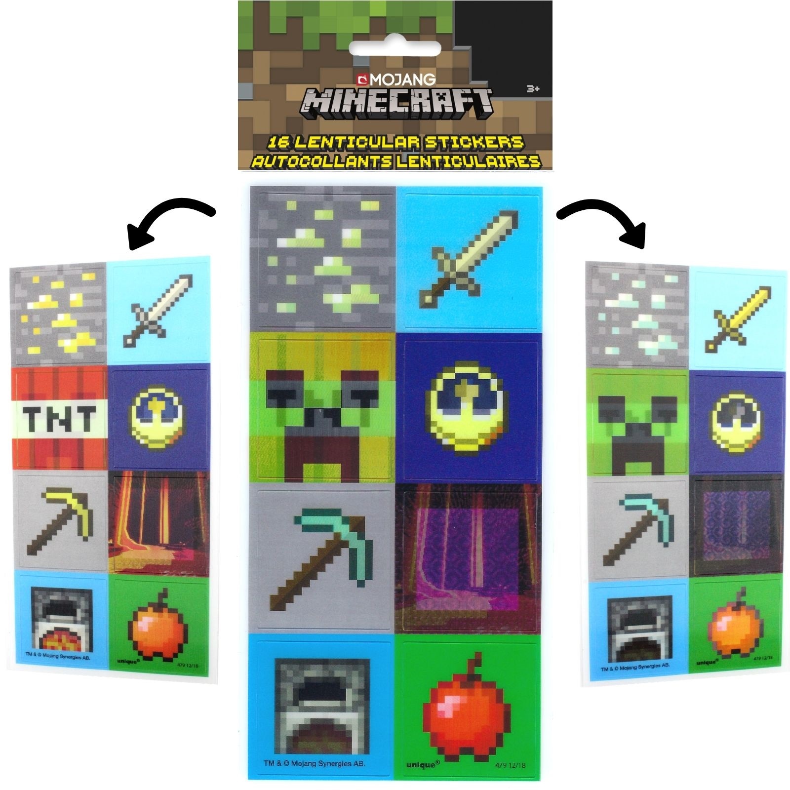 Minecraft Lenticular Stickers (Pack of 16)