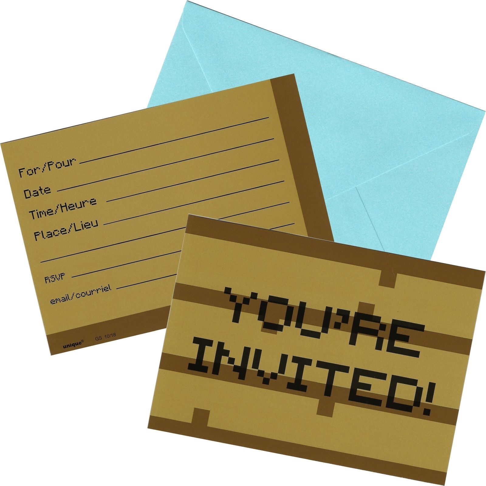 Minecraft Invitations (Pack of 8)