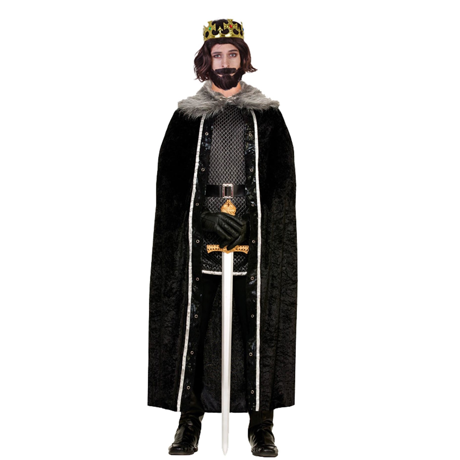 Black Cape With Faux Fur Adult Costume One Size 