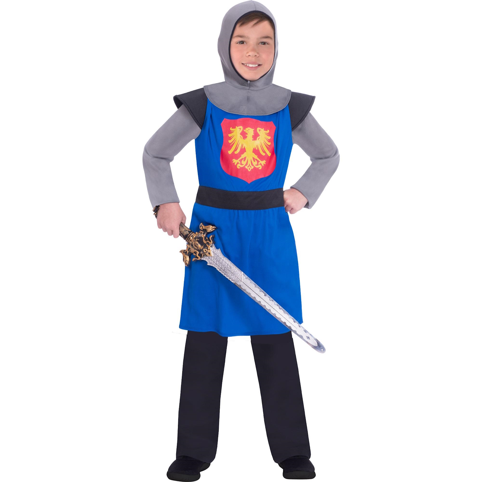 Blue Medieval Knight Child Costume 10-12 Years