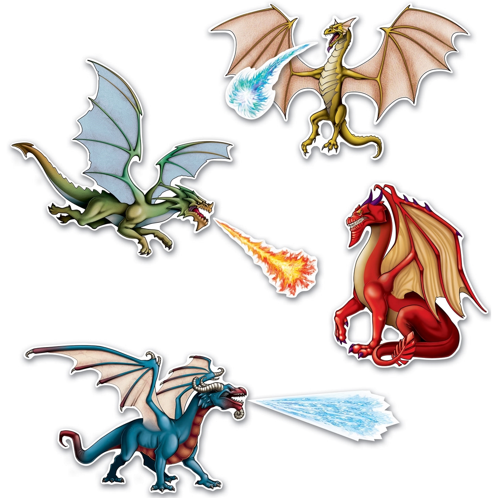 Dragon Cutout Wall Decorations (Pack of 7)
