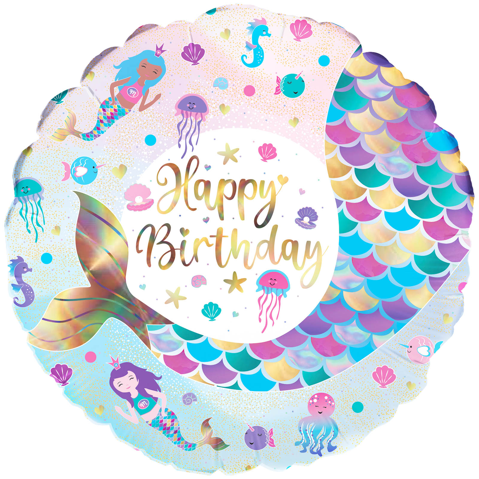 Shimmering Mermaid Birthday Foil Helium Balloon