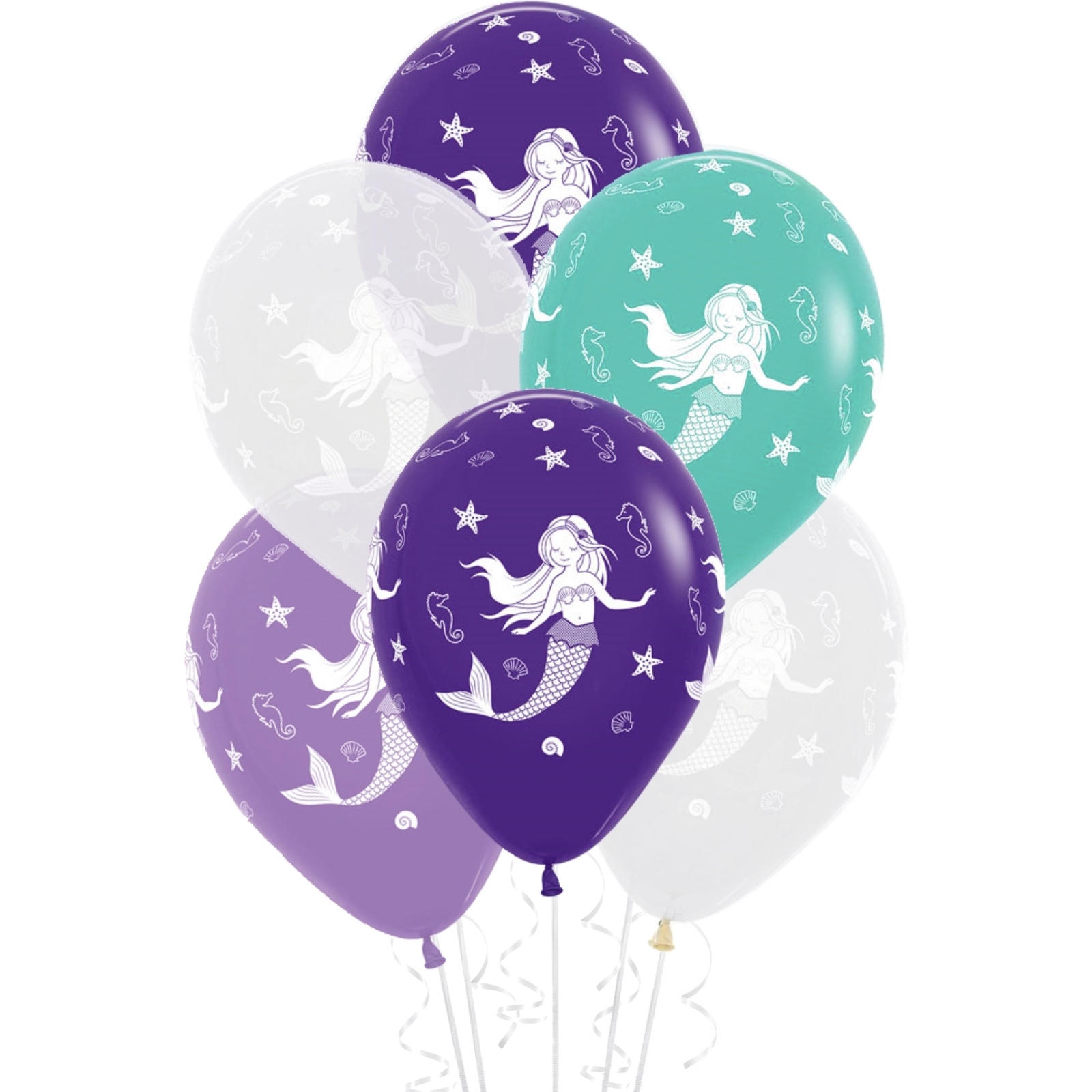 Mermaid Latex Balloons (Pack of 50)