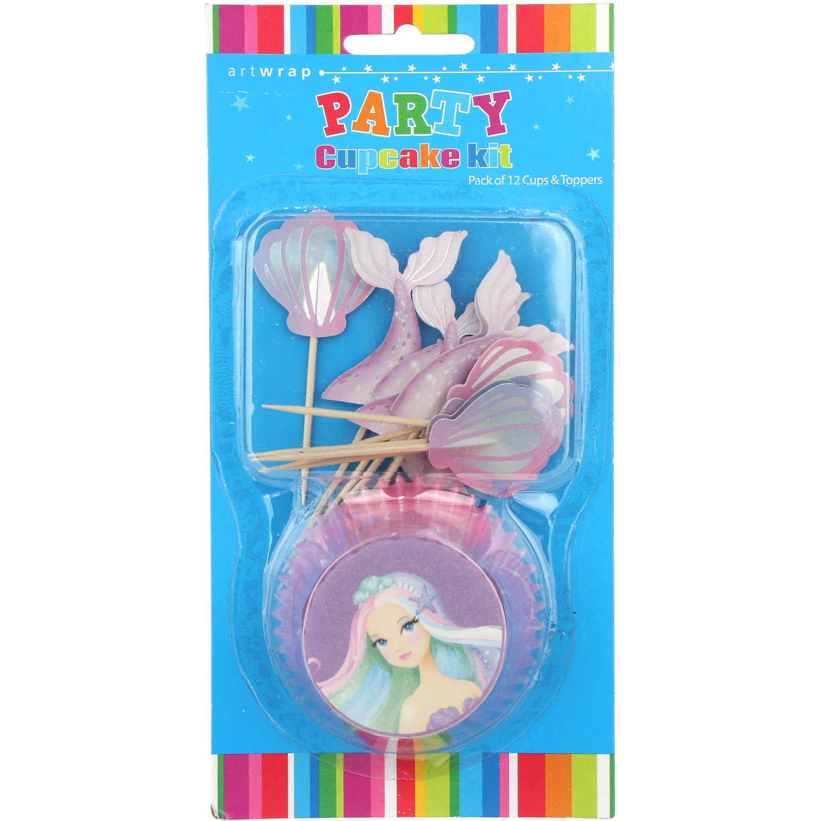 Holographic Mermaid Cupcake Decorating Kit (Set of 12)