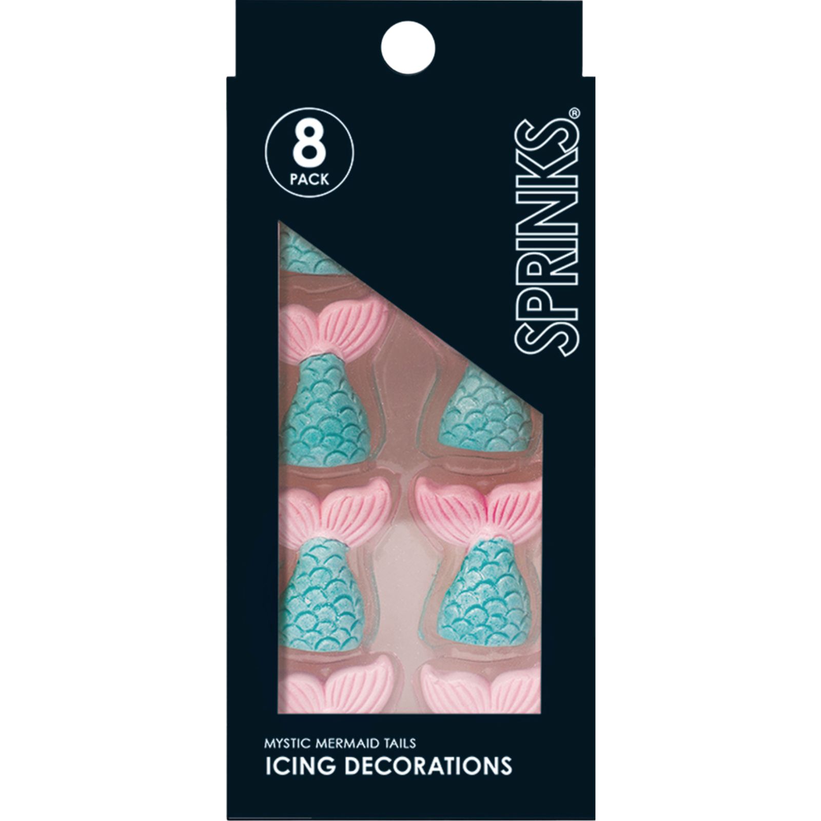 Mystic Mermaid Tails Edible Sugar Cupcake Decorations (Pack of 8)