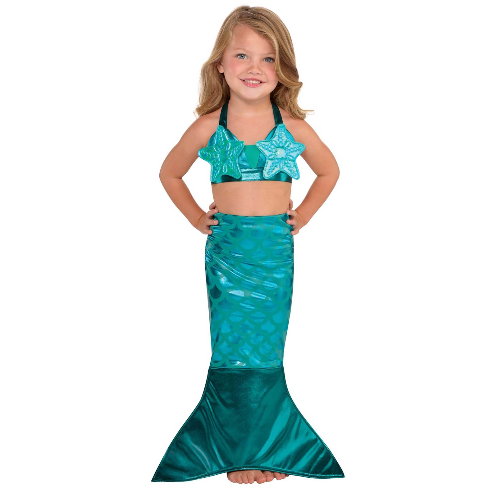 Teal Mermaid Girls Costume 