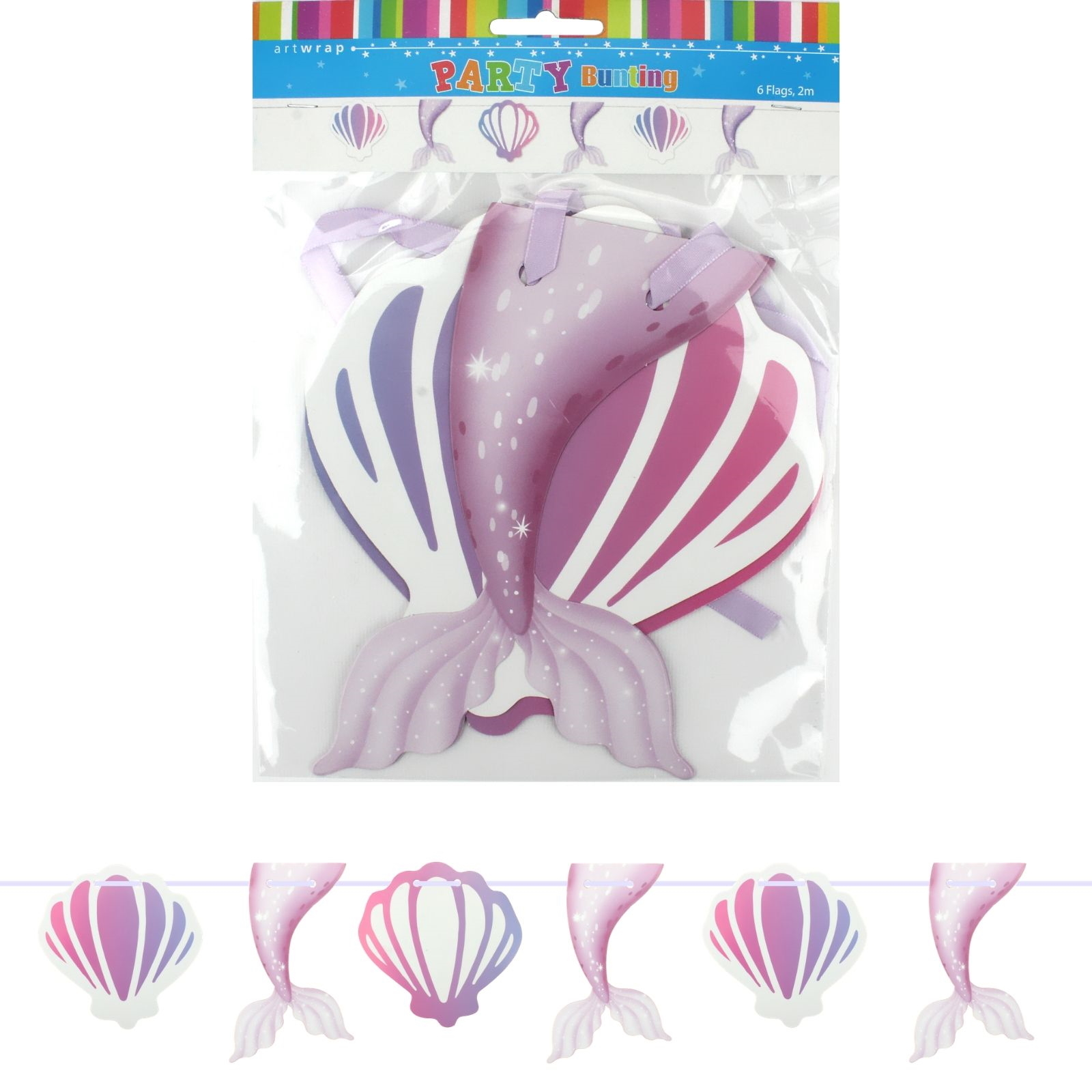 Mermaid Seashell and Tail Garland Banner
