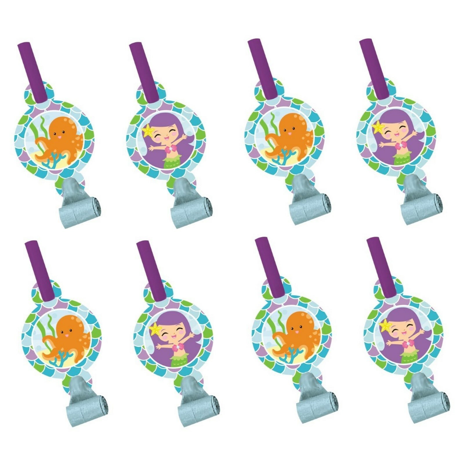 Mermaid Friends Party Blowers (Pack of 8)
