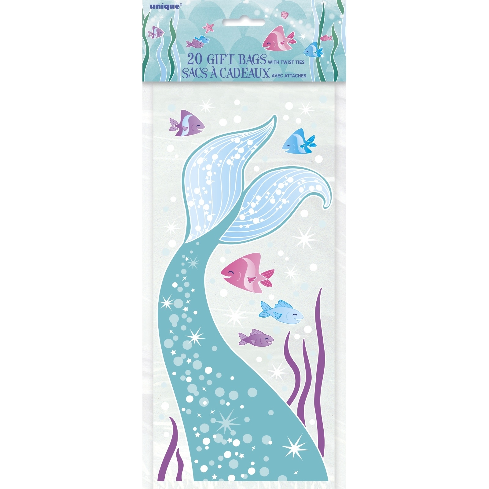 Mermaid Cellophane Treat Bags (Pack of 20)