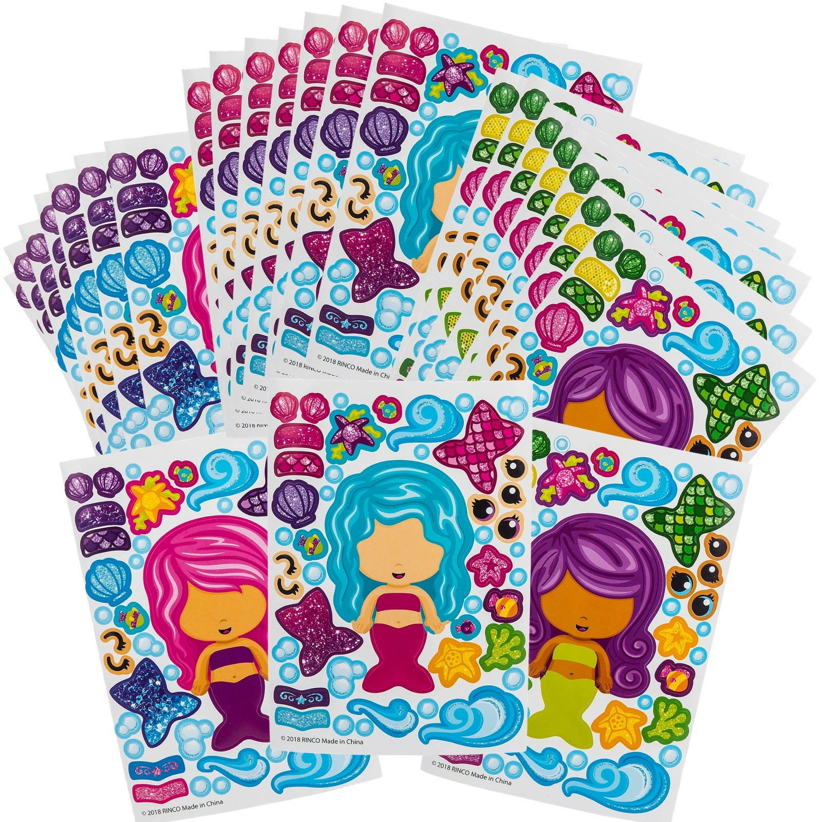 Create Your Own Mermaid Stickers (24 Sheets)