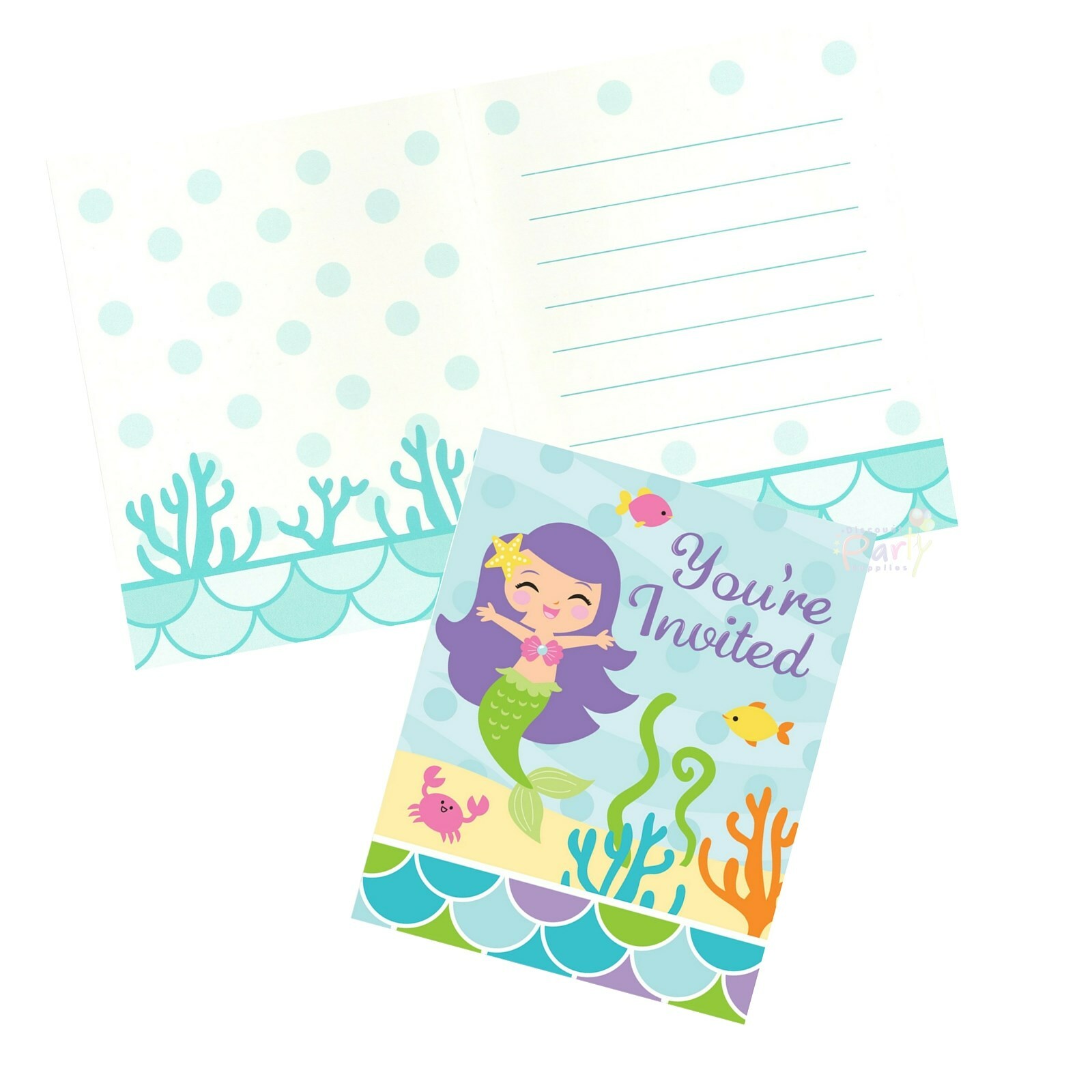 Mermaid Friends Invitations (Pack of 8)