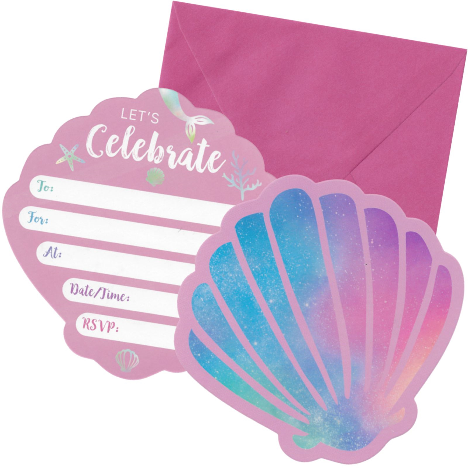Magical Mermaid Party Invitations (Pack of 8)