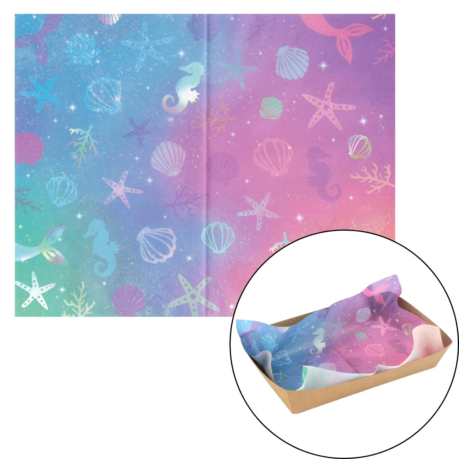 Mermaid Grease Proof Paper Plate / Tray Liners (8 Sheets)