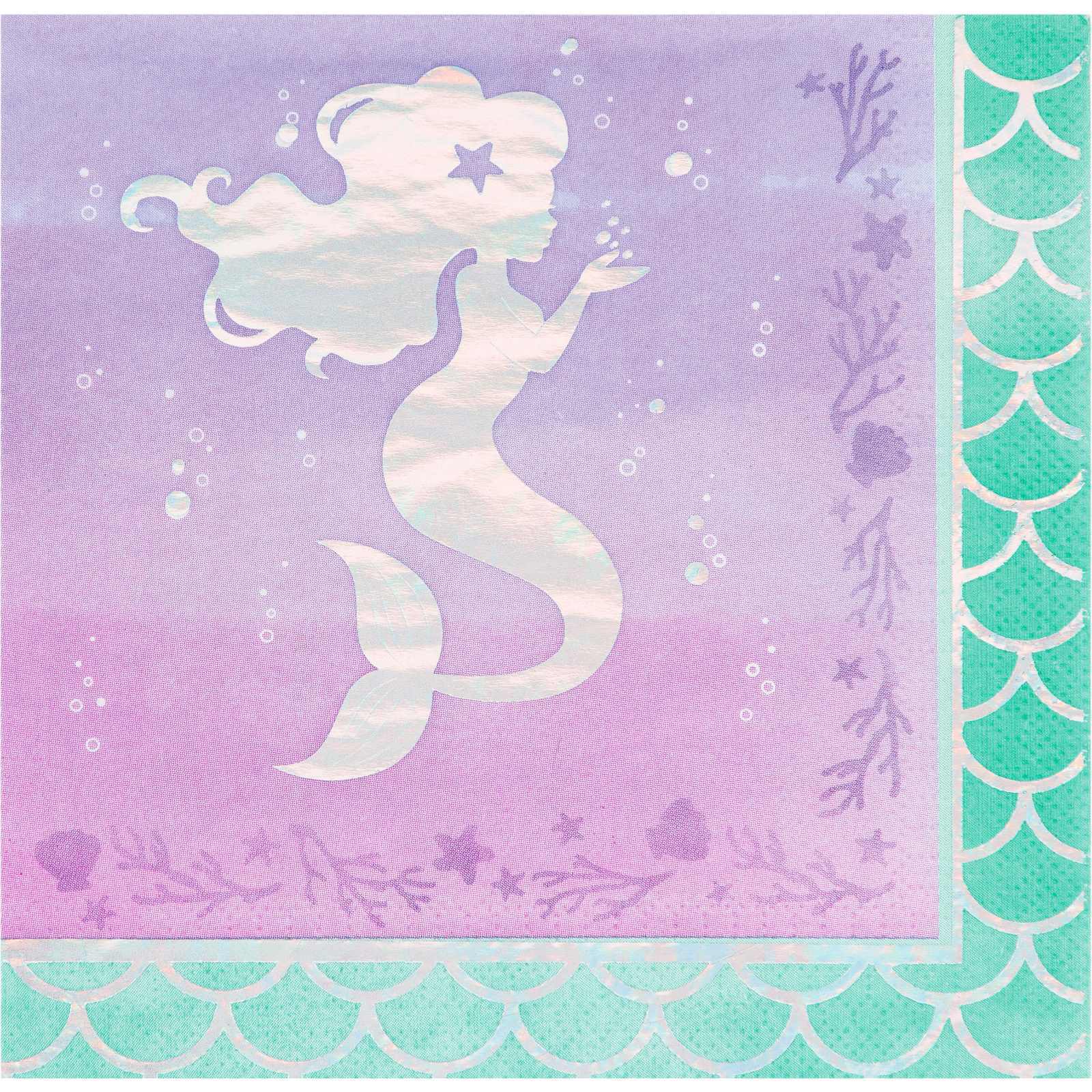 Mermaid Shine Large Napkins / Serviettes (Pack of 16)