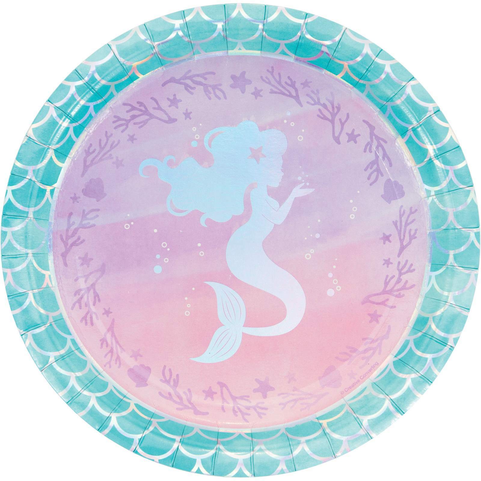 Mermaid Shine Large Paper Plates (Pack of 8)