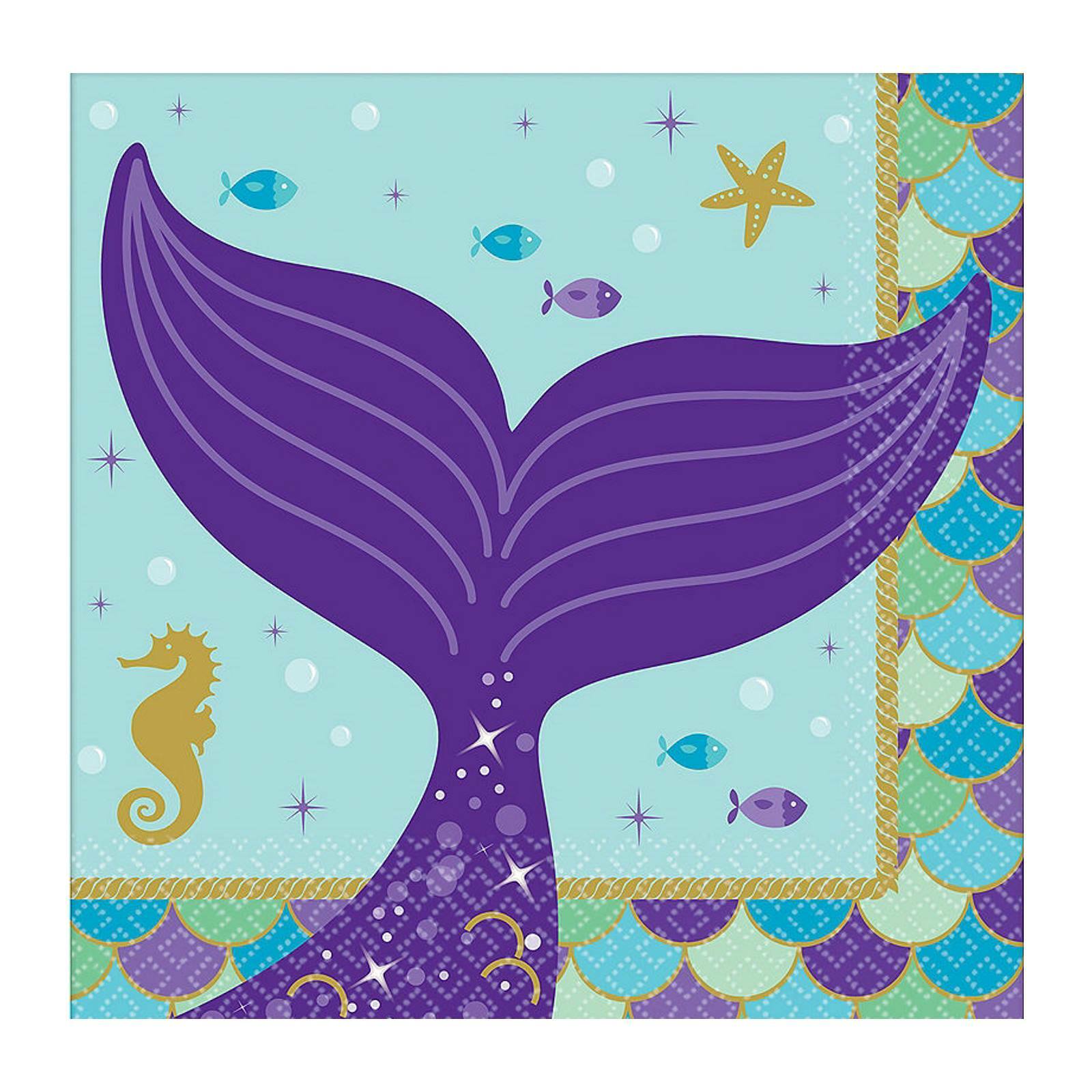 Mermaid Wishes Small Napkins / Serviettes (Pack of 16)
