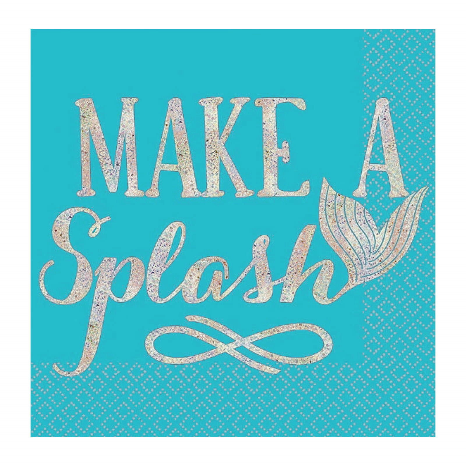 Mermaid Wishes Make A Splash Small Napkins / Serviettes (Pack of 16)