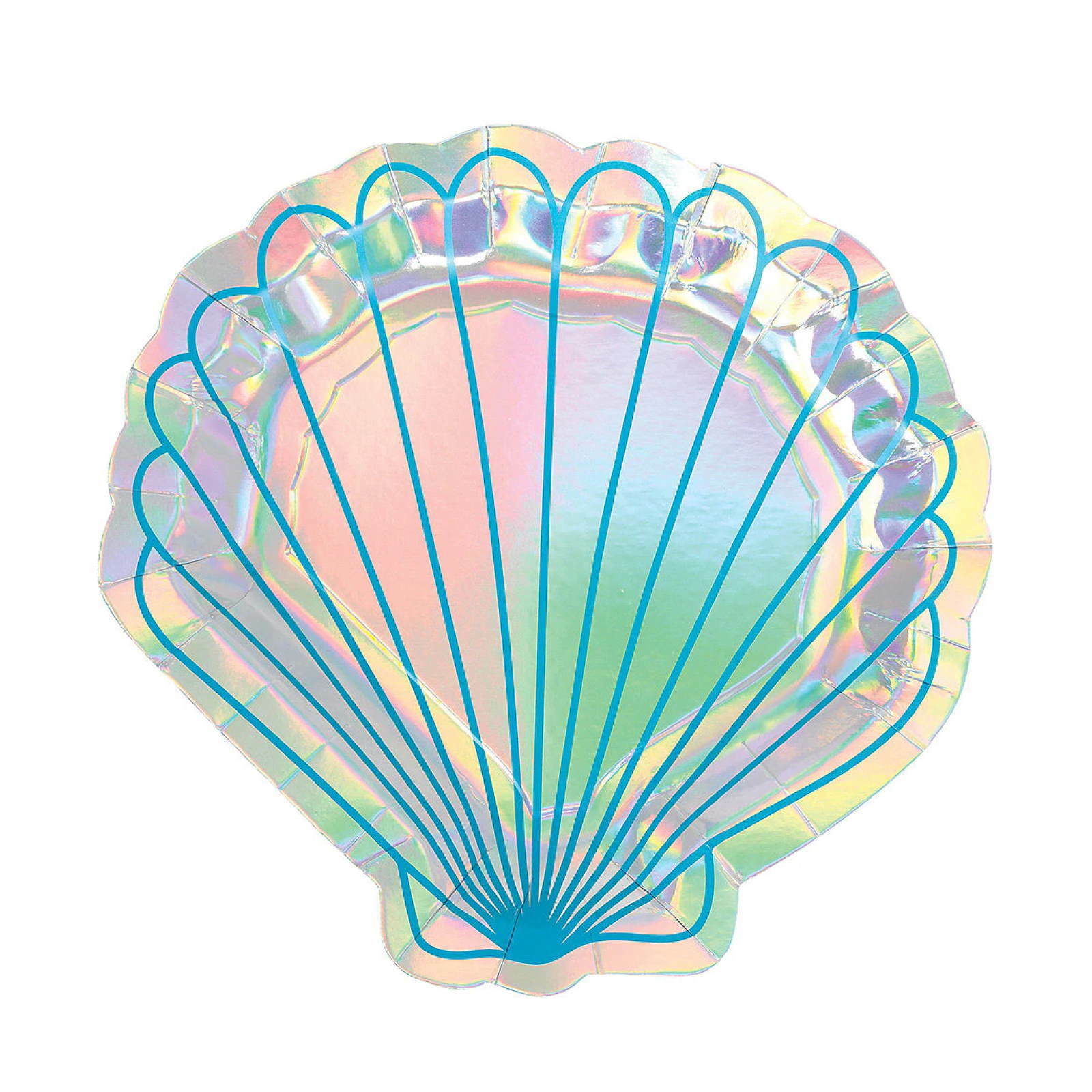 Mermaid Wishes Small Iridescent Shell Plates (Pack of 8)