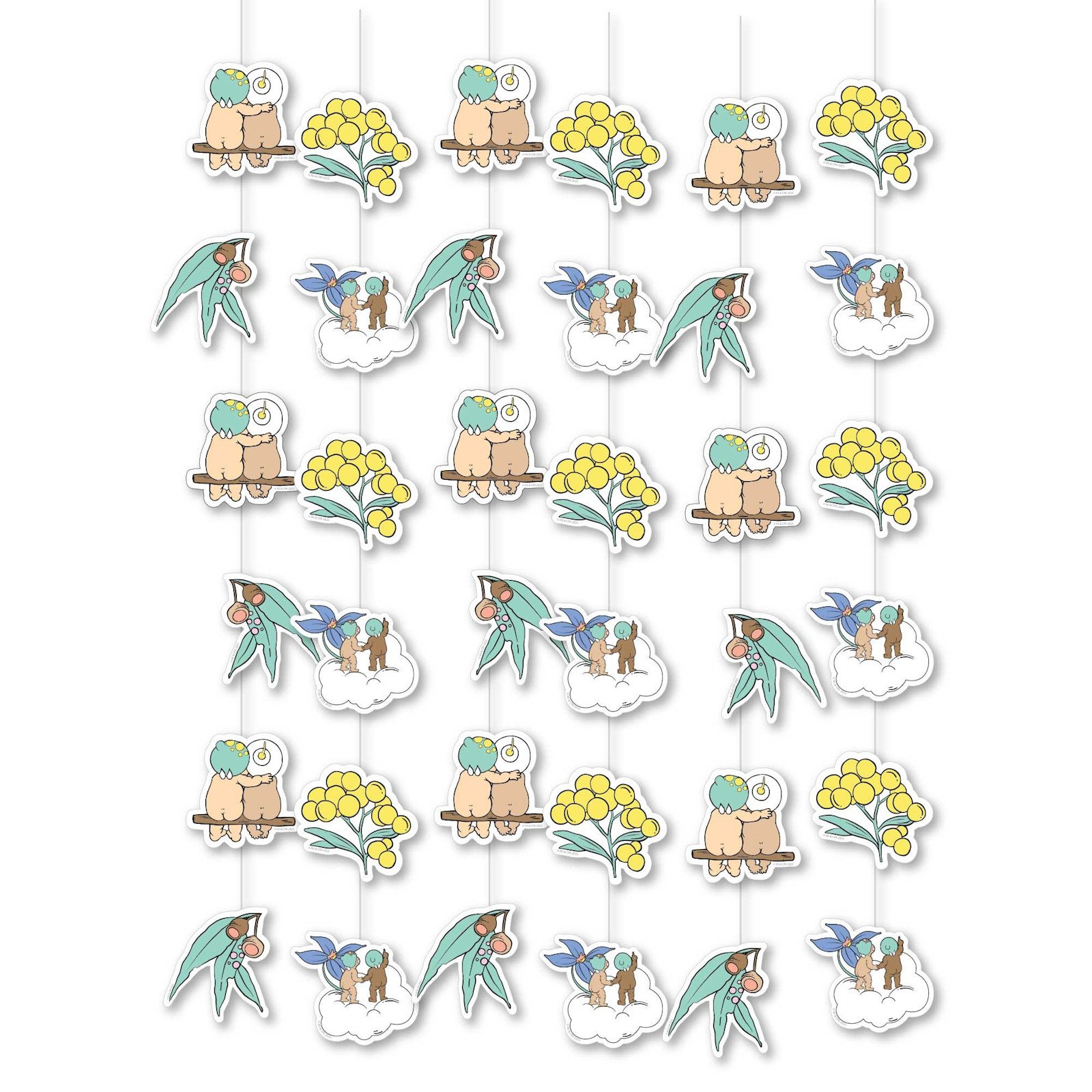 May Gibbs And Kasey Rainbow String Decorations (Pack of 6)