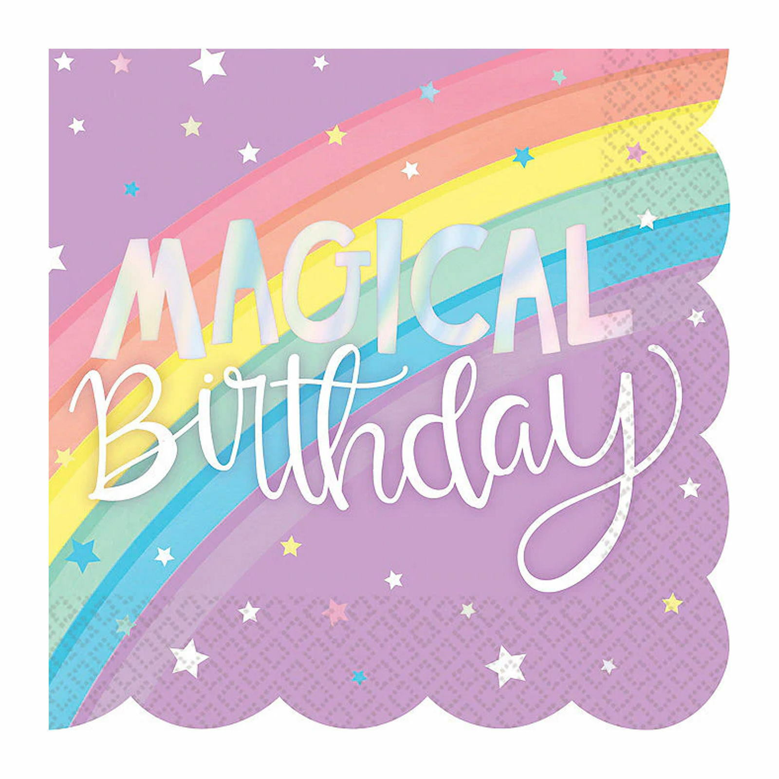 Magical Rainbow Birthday Small Paper Napkins / Serviettes (Pack of 16)