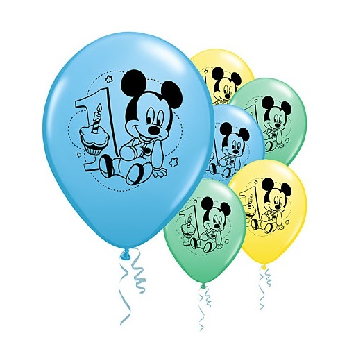 Mickey Mouse 1st Birthday Balloons (Pack of 6)