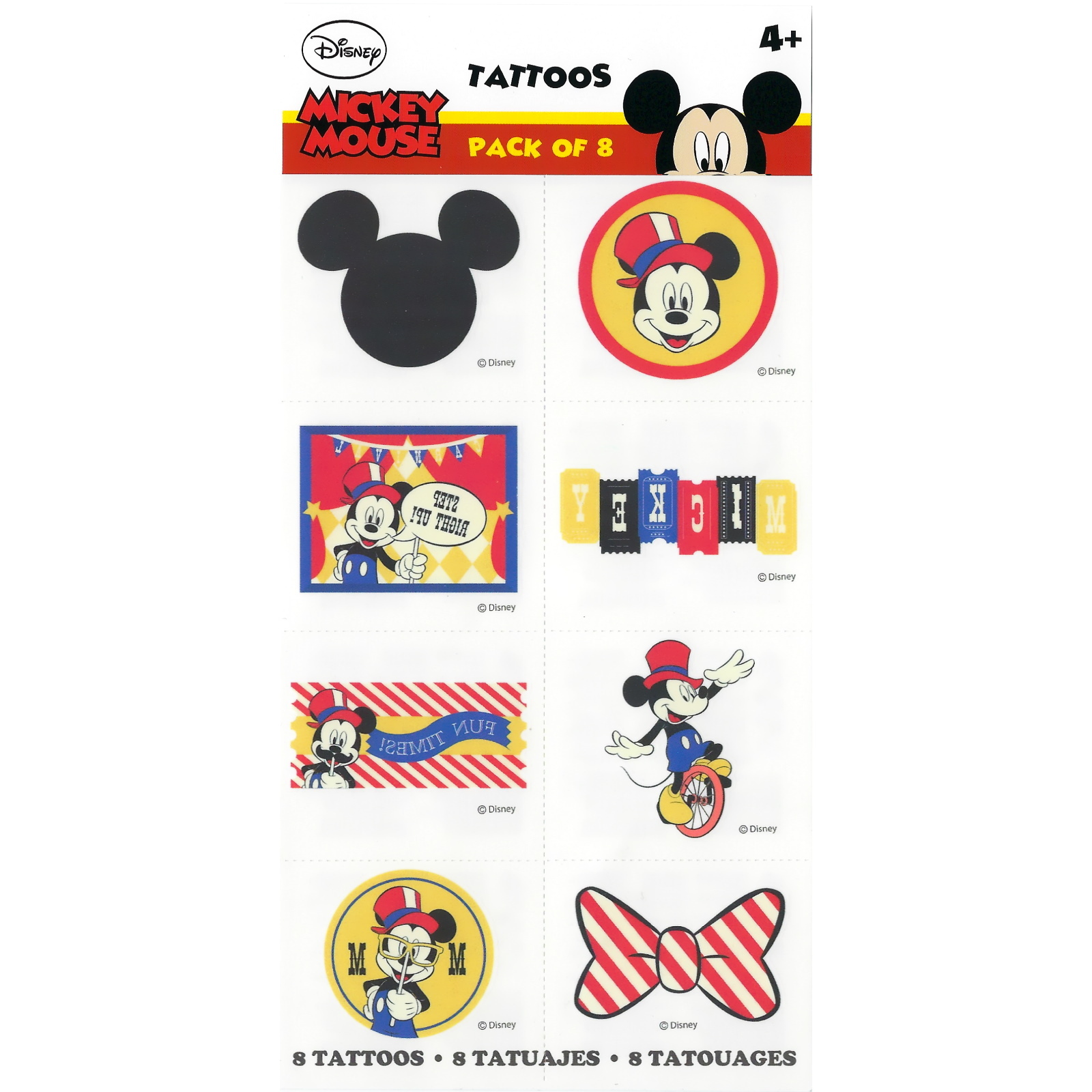 Mickey Mouse Vintage Carnival Tattoos (1 Sheet)