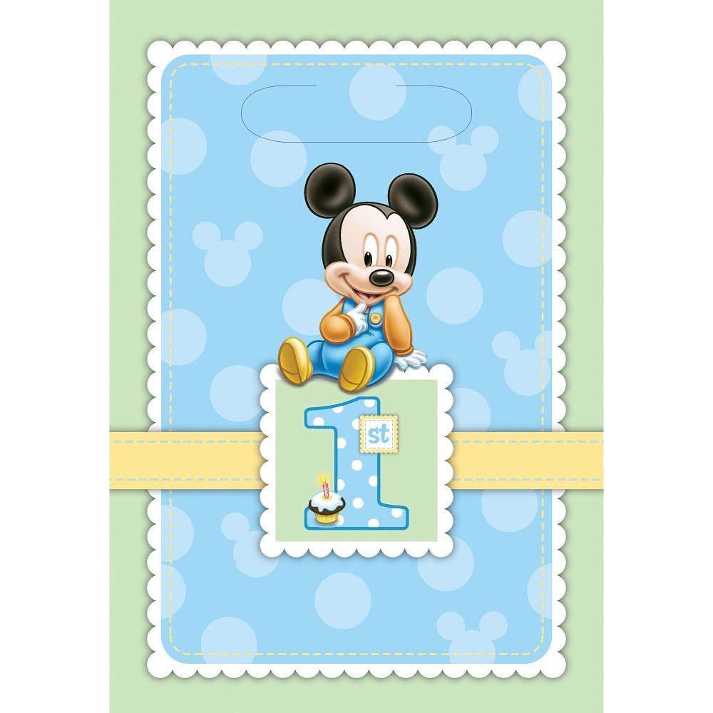 Mickey Mouse 1st Birthday Lolly/Treat Bags (Pack of 8)