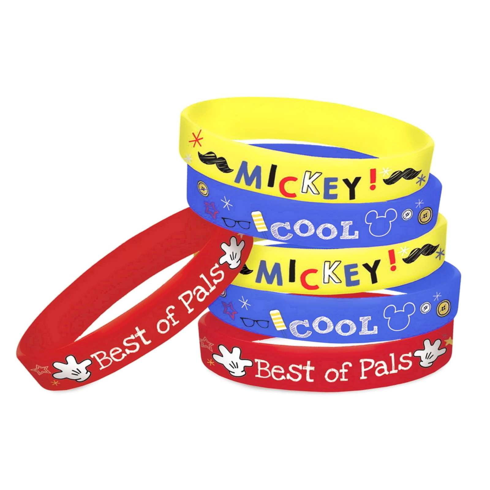 Mickey Mouse On The Go Wristbands (Pack of 6)