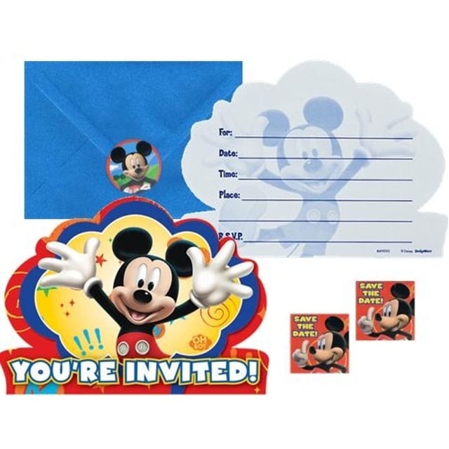 Mickey Mouse Party Invitations (Pack of 8) Mickey Mouse Boys