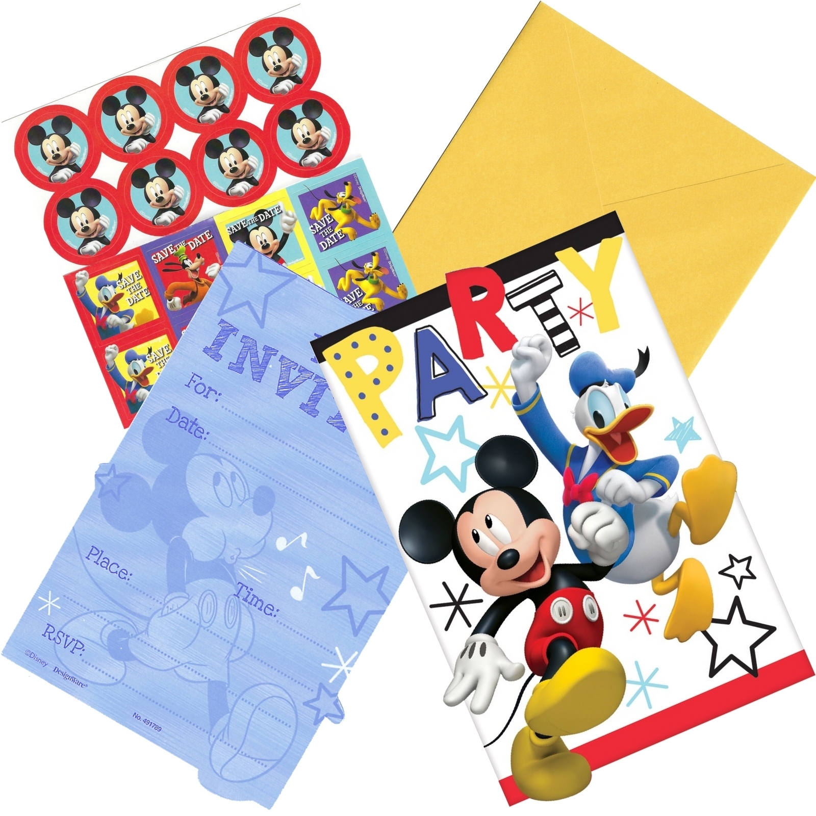 Mickey Mouse on the Go Party Invitation Set (Pack of 8)