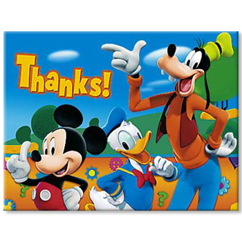 Mickey Mouse Clubhouse Thank You Cards (Pack of 8)