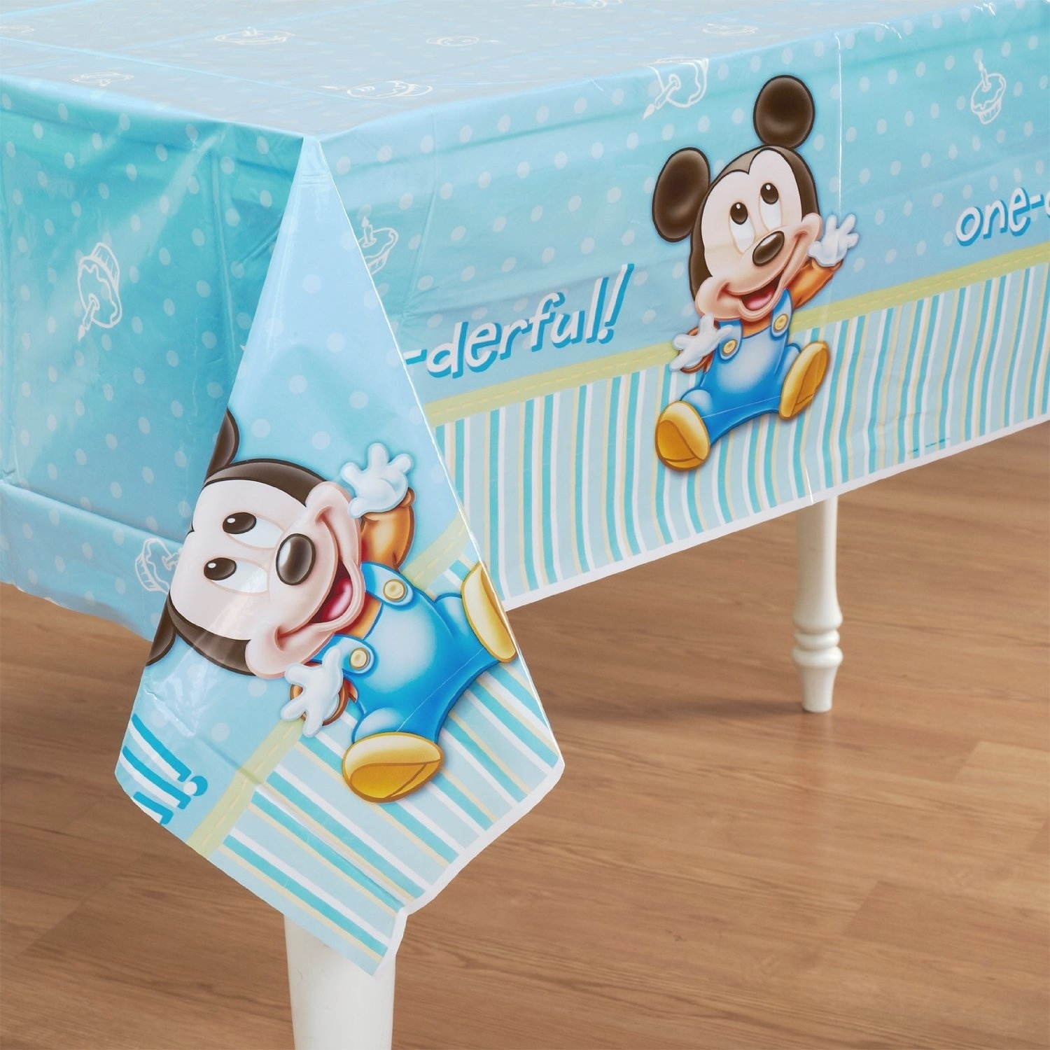 Mickey Mouse 1st Birthday Plastic Tablecloth