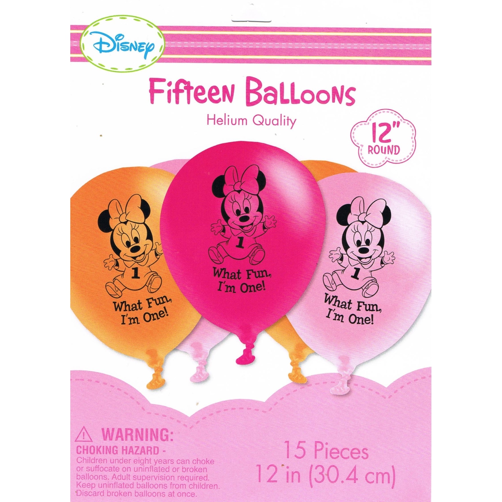 Minnie Mouse 1st Birthday Balloons (Pack of 15)