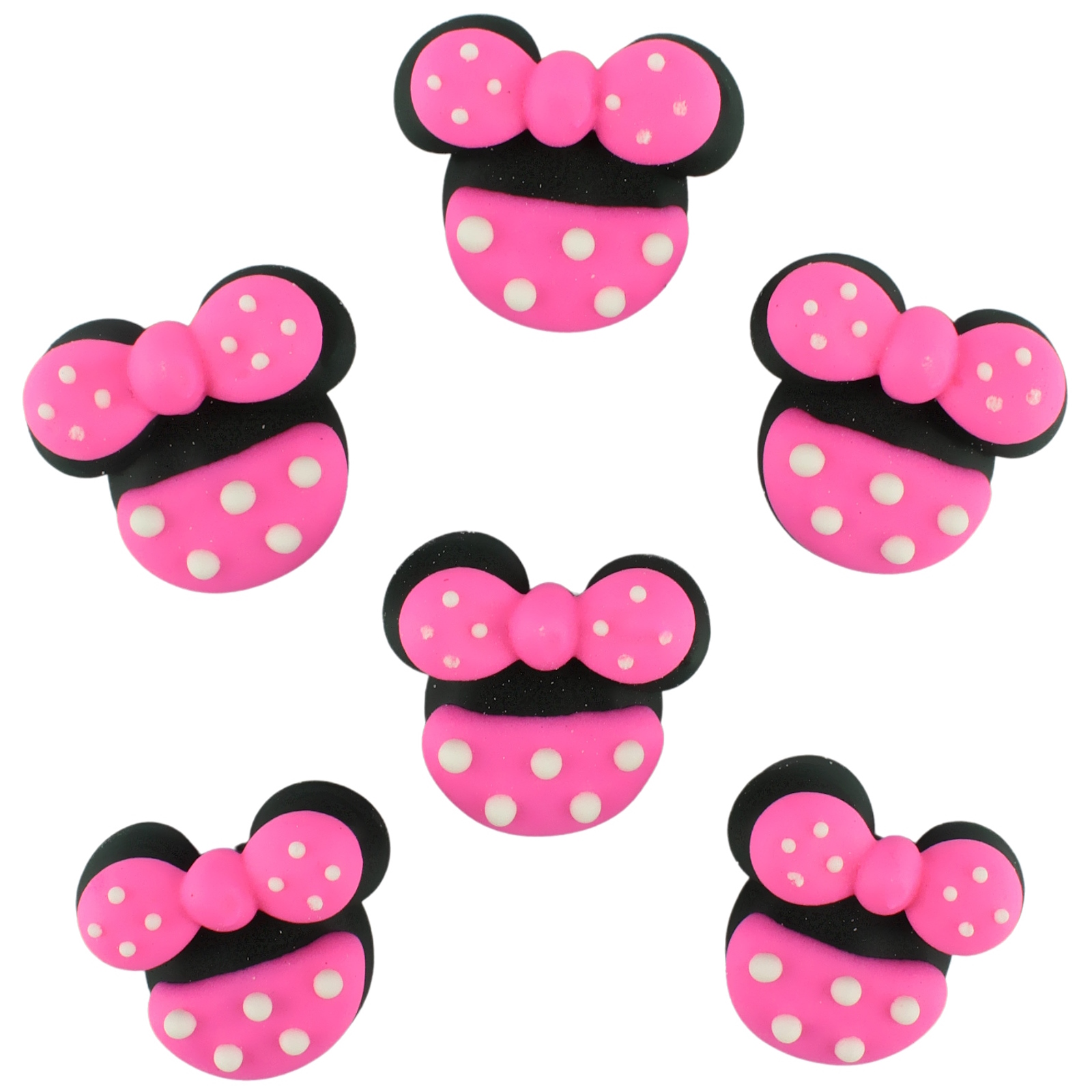Minnie Mouse Edible Sugar Cupcake Decorations (Pack of 6)  