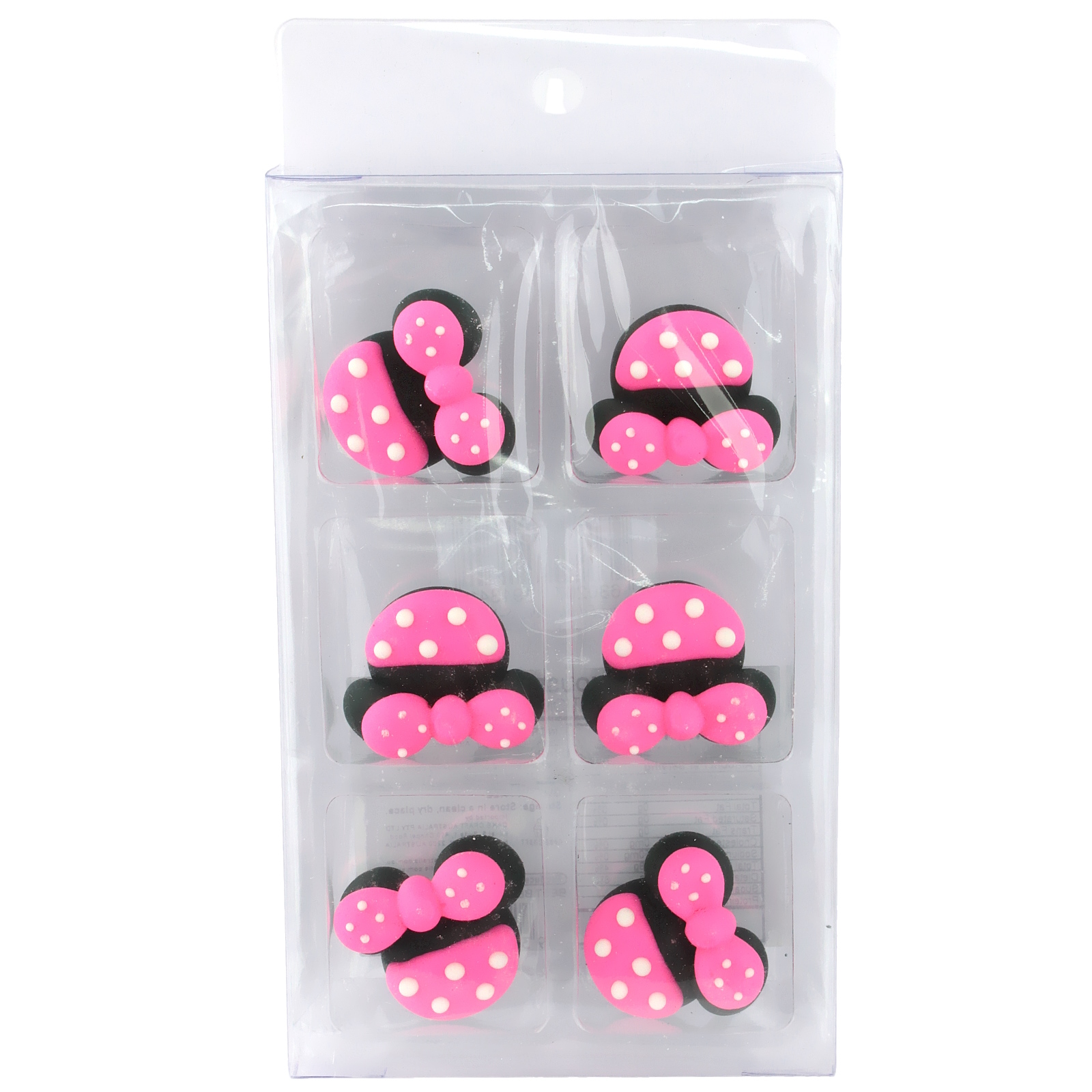 Minnie Mouse Edible Sugar Cupcake Decorations (Pack of 6) Minnie Mouse Girls Birthday Party