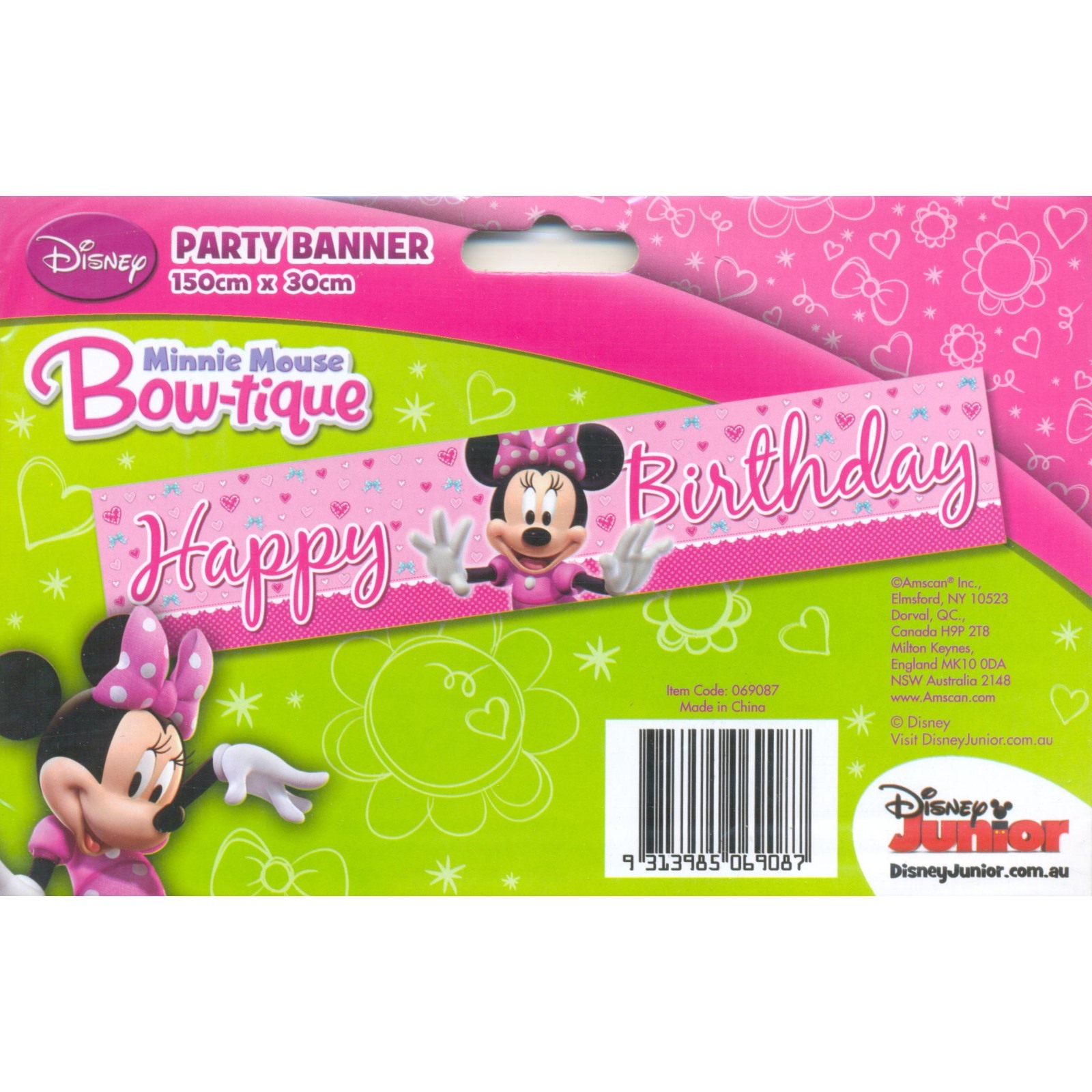 Minnie Mouse Happy Birthday Banner