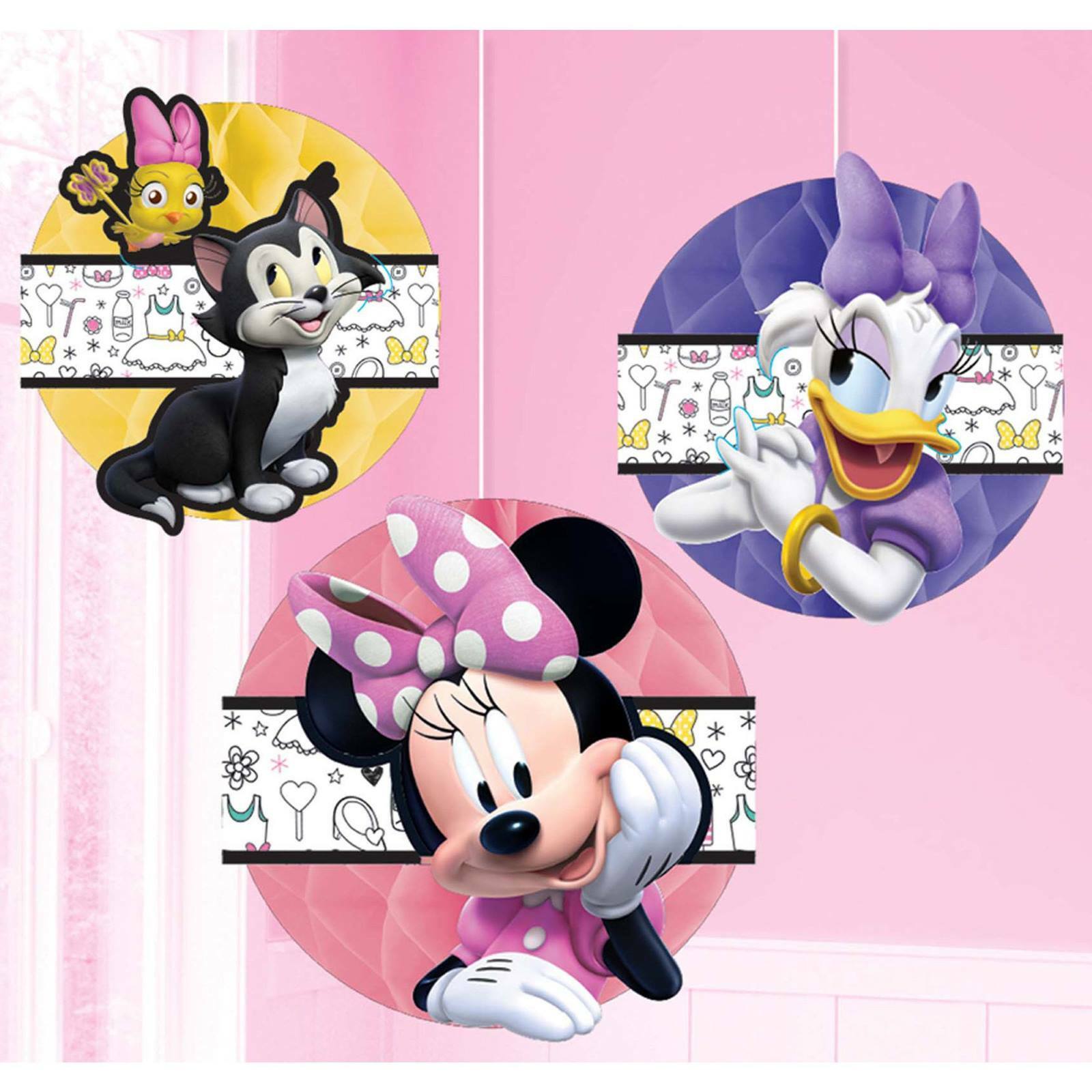 Minnie Mouse Honeycomb Decorations (Pack of 3)