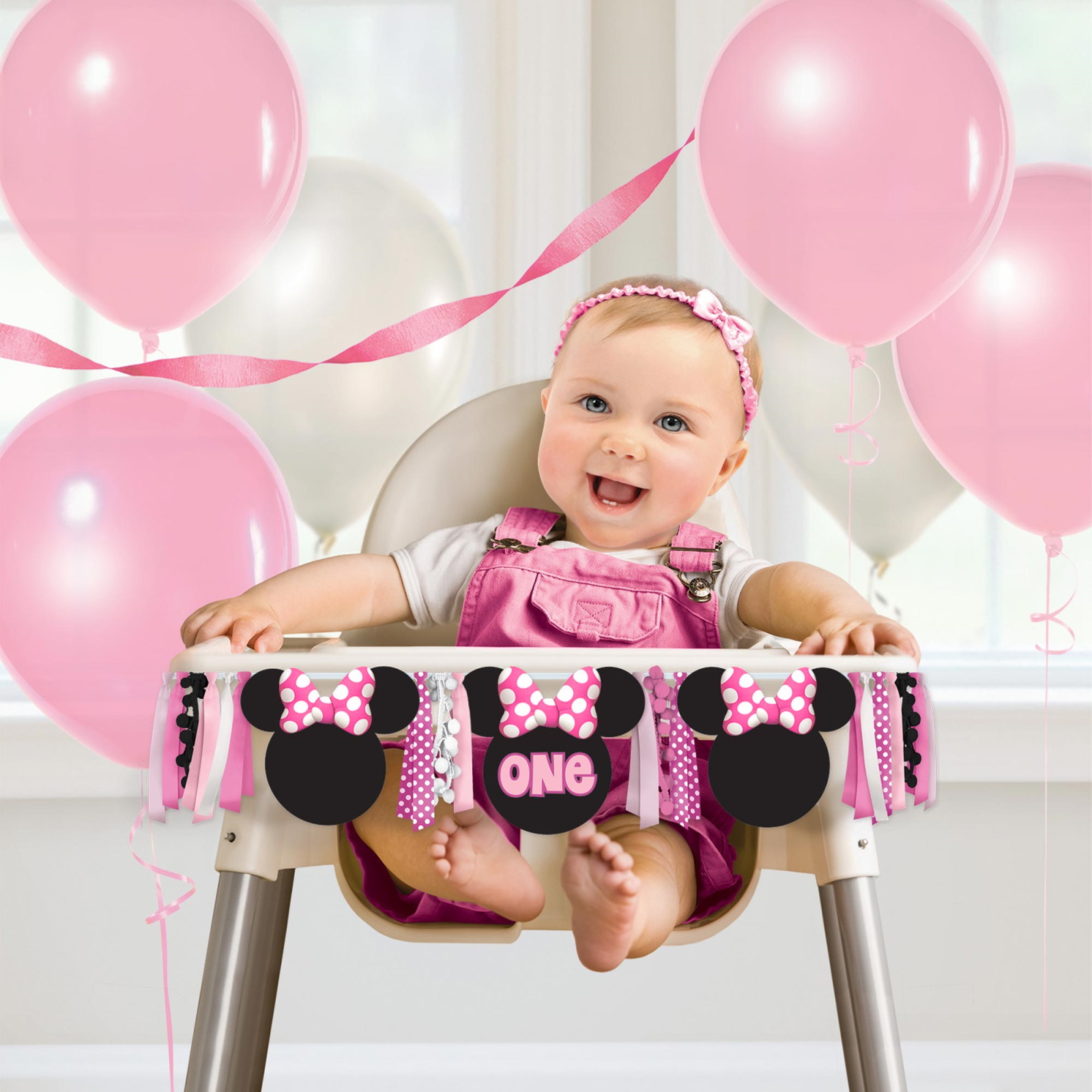 Minnie Mouse Forever 1st Birthday High Chair Decoration