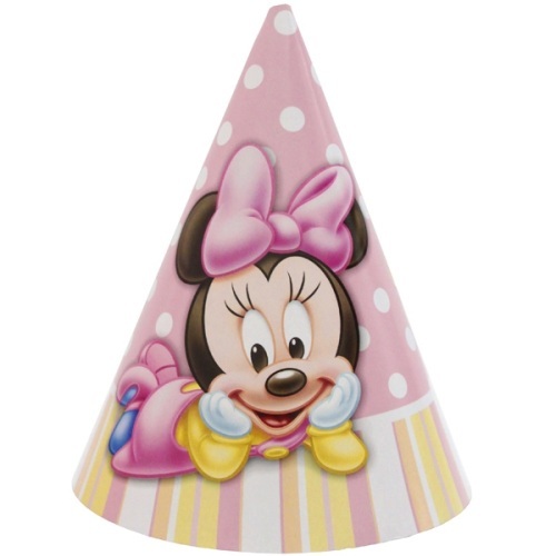 Minnie Mouse 1st Birthday Party Hats (Pack of 8)