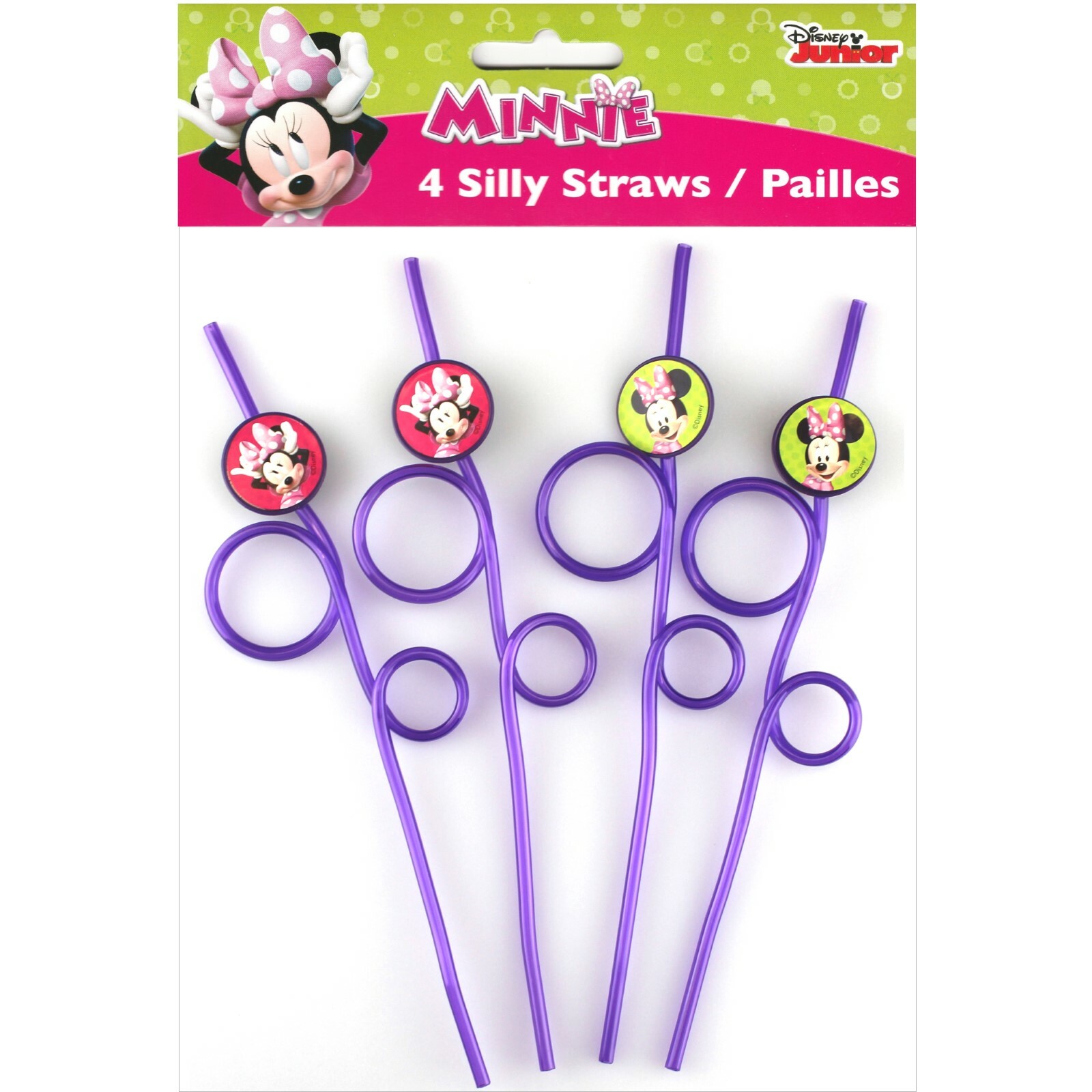 Minnie Mouse Plastic Silly Straws (Pack of 4)