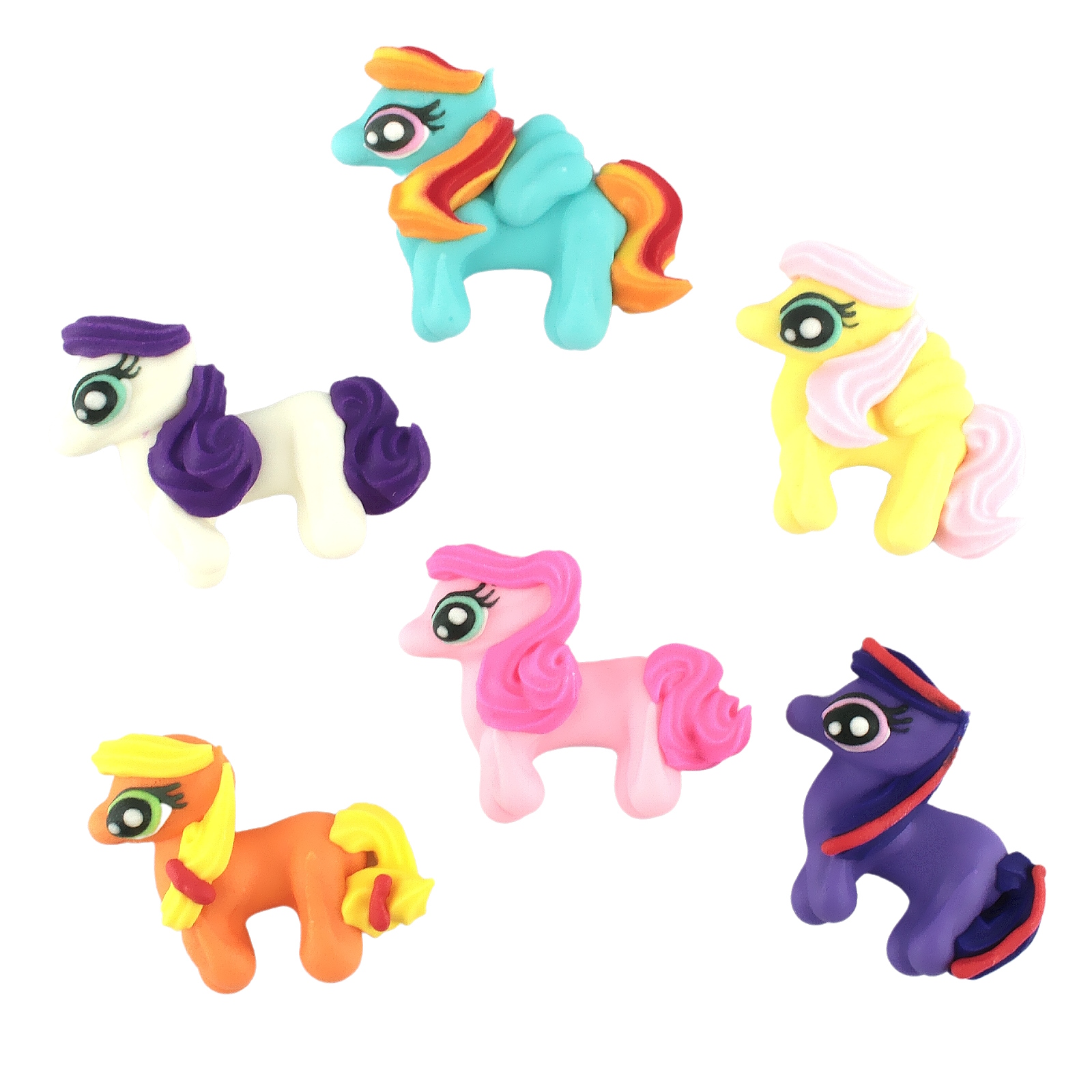 My Little Pony Edible Sugar Cupcake Decorations (Pack of 6)