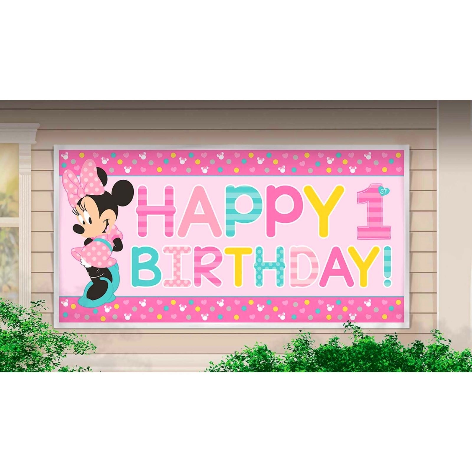 Minnie Mouse Fun To Be One Giant Happy Birthday Banner